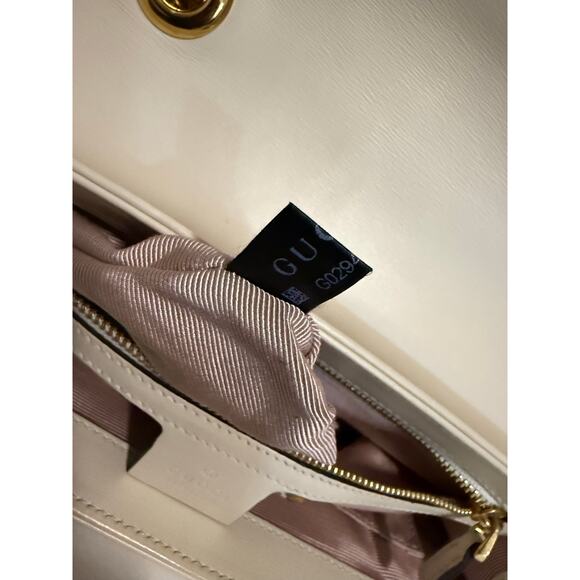 $3999 Gucci Vitello Palmellato Lux Crystal Medium Rajah Shoulder Bag White - Picture 16 of 16